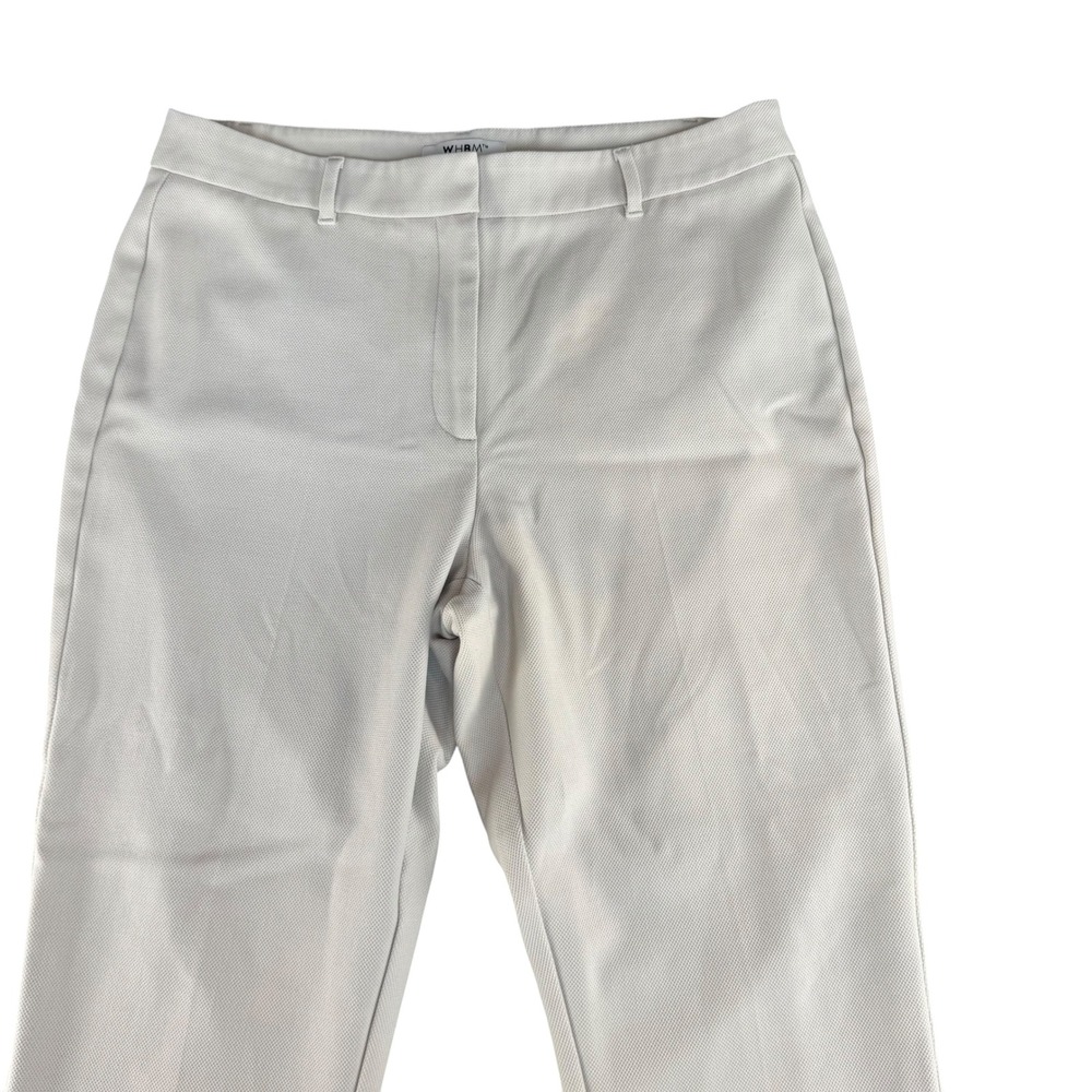 White House Black Market WHBM Cream Textured Ankle Dress Pants 12 Professional - Picture 2 of 7